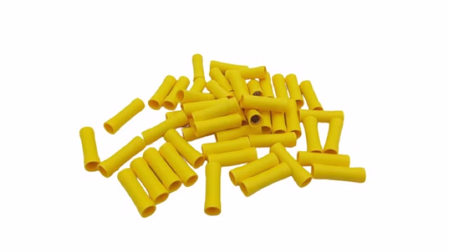 4x Isolierter Butt Steckverbinder Gerade Gelb Crimpverbinder 50er Pack