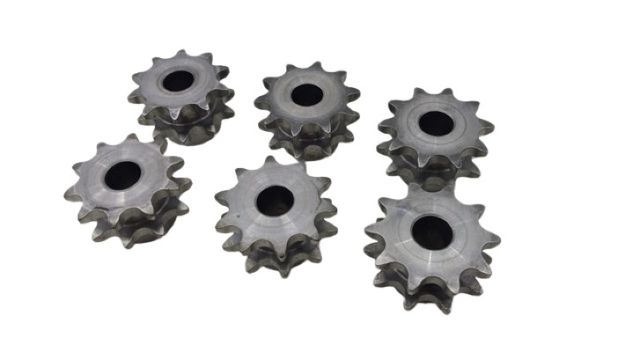 6x Duplex Chain Sprocket 10 Teeth Double Chain Sprocket Steel with Hub
