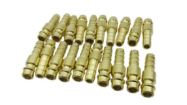 20x Compressed Air Plug-in Nipple Hose Nozzle 9mm Brass