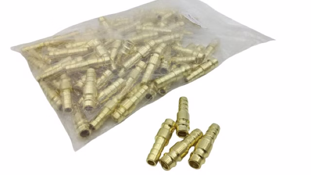 100X Stecknippel Mit Schlauchtülle 9 mm Messing Pneumatic Plug