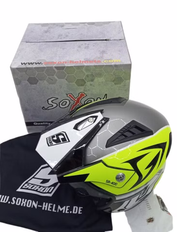 Soxon SR400 Storm Neon Crosshelm Jethelm Gr. XS 53-54cm