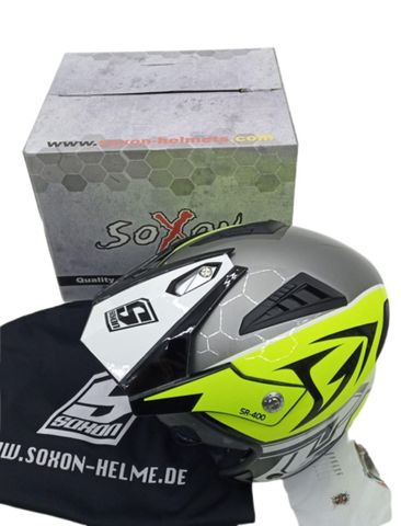 Мотошлем Soxon SR400 Storm Neon для мотокросса, открытый шлем, размер XS 53–54 см
