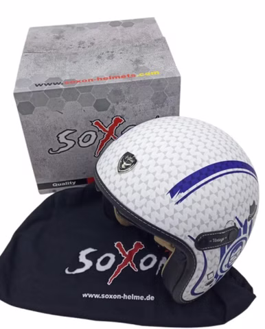 Soxon B-108A SP-888 Sir Blue Jethelm Motorradhelm Gr. L