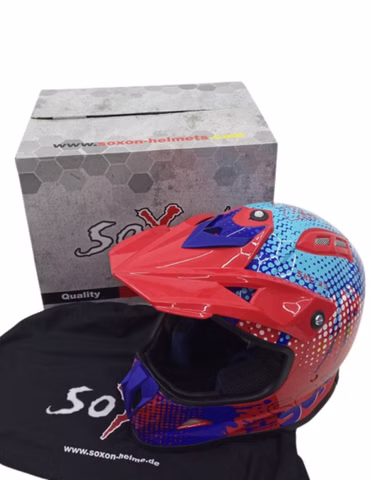 Soxon SKC-33 Fusion Rot-Blau Kinder Crosshelm Gr. XXS 49-50