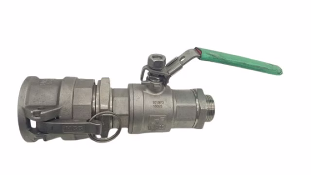Edelstahl Kugelhahn 1 1/4" PN64 mit Kamlock Kupplung DN50