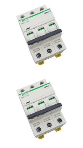 2x Schneider Electric iC60N C10A Circuit Breakers 10A