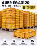 150x AUER EG 43120 Eurobox Stapelbox 400x300x120 mm 40x30x12 