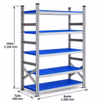 Metalsistem Super Fachbodenregal Grundfeld Steckregal 5 gelochte Böden Regal