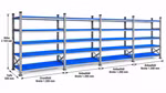 Metalsistem Super Fachbodenregal 4,8 Meter Steckregal 5 Ebenen 4 Felder Regal