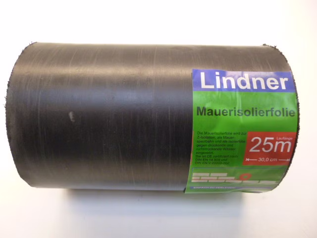 Lindner Mauer Isolierfolie Mauerisolierfolie Mauersperrfolie 25m x 30cm 0,99€/m²