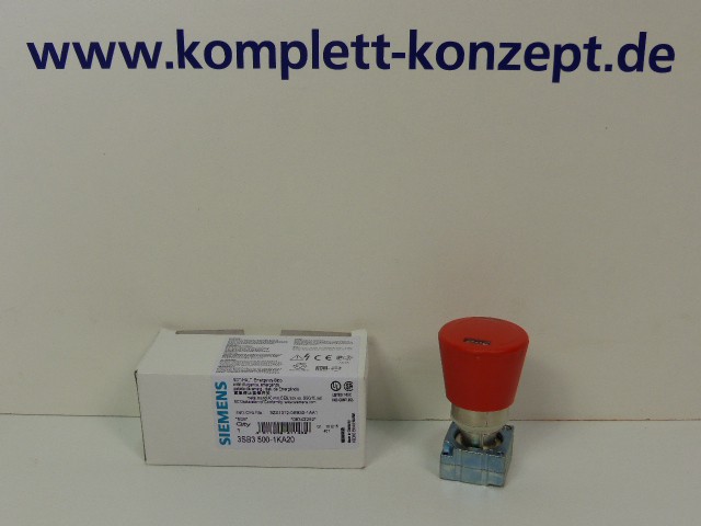 Siemens 3SB3 500-1KA20 Кнопка АВАРИЙНОГО ОСТАНОВА с грибовидным толкателем Аварийное отключение 3SB35