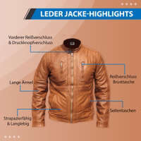 Men fashion Nappa-leather sheep skin jacket Brown German Wear men’s lamb nappa leather jacket in antique brown, soft and comfortable genuine leather with zipper closure, snap fasteners at neck, multiple zip pockets, elegant antique pattern, stylish design for everyday wear.