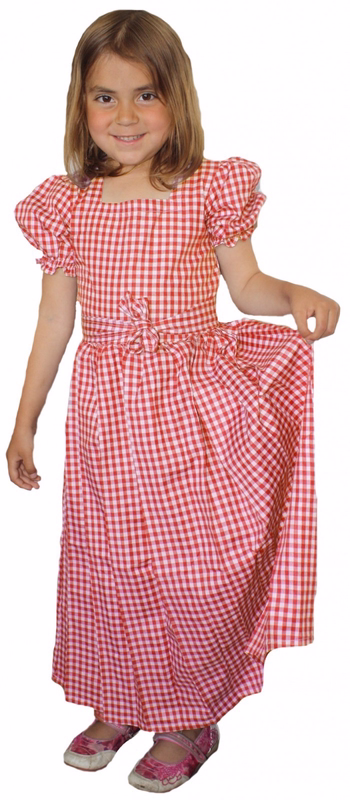 Mädchen Kinder Dirndl Mädchendirndl Kleid Rot/weiß kariert