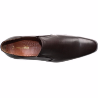 Men's leather Shoes Brown An inner view of stylish brown handmade business shoes featuring a secure fit and block heel. Crafted from 100% finest cowhide leather with a durable rubber sole, it is perfect for those looking to buy online.