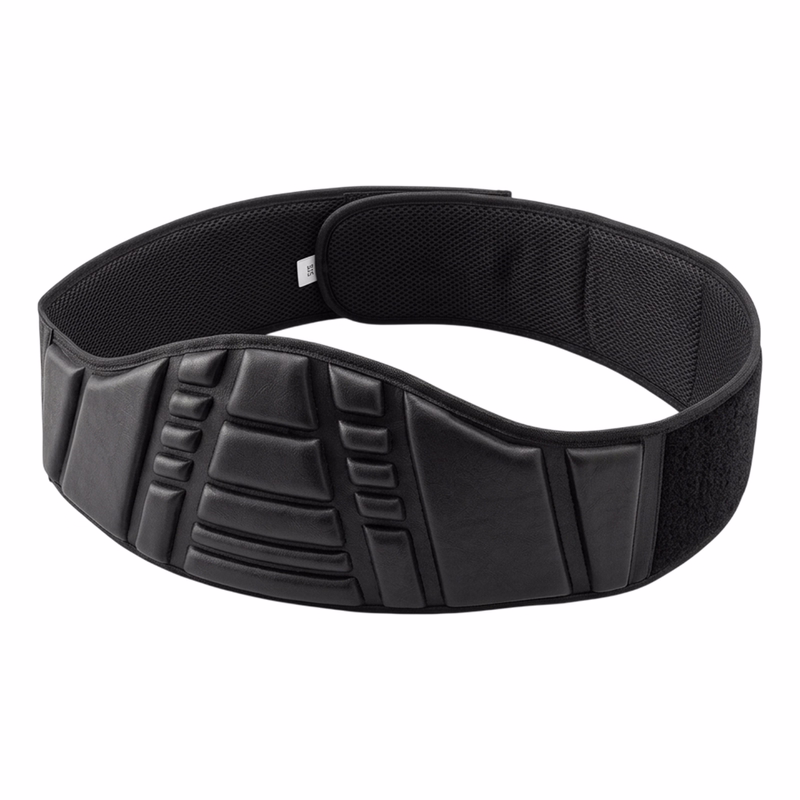 Motorcycle Kidney Black Belt Black padded waist belt with segmented cushioning with hook-and-loop closure