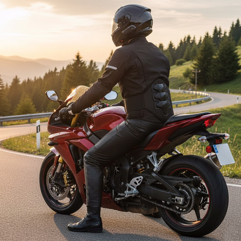 Motorcycle Kidney Black Belt Black motorcycle kidney belt featuring three stacked hard plastic protective plates.