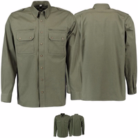 Herren-Jagdhemd, traditionelles Hemd Herren-Jagdhemd in traditionellem Grün, gefertigt aus 100 % Baumwolle. Mit gesticktem Hai-Motiv, geknöpften Manschetten und klassischem dunkelgrünem Muster. Praktisch ausgestattet mit Reißverschluss-Brusttasche, Schulterklappen und mehreren Taschen. Stilvo