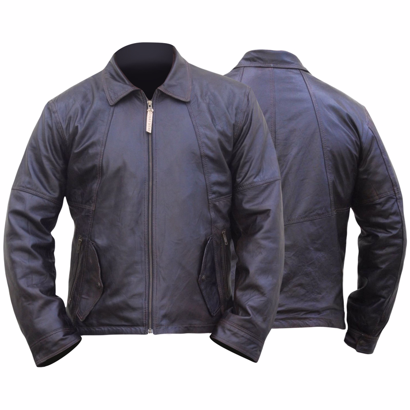 Men's leather jacket Dark Brown Front & Rear view of polyester Leather jacket in brown, made from the Lamb Nappa leather. Designed by German Wear, this premium leather jacket offers exceptional comfort and style. Free next-business-day delivery and returns worldwide.