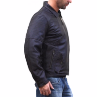 Men's leather jacket Dark Brown Enhance your look with polyester Leather Jacket in brown. Made from soft Lamb Nappa-Leather, this jacket features an front ziper and lower pocket front. Free next business-day delivery and worldwide returns.