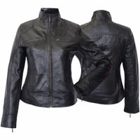 Front & rear view of a premium black lamb Nappa leather blazer jacket.Trend430J Crafted for comfort &durability, it's perfect for everyday wear. Order now for free worldwide returns. Free next-business-day delivery