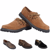Elegant chestnut brown haferl shoes in 100% suede, with a side lace-up design, short shaft, and welted construction. Featuring a block heel and rubber sole, these shoes offer both style and comfort. Order now to elevate your footwear collection.