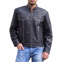 Men's Fashionable Lamb Nappa Leather Jacket Black Elevate your style with our lambnappa leather jacket, ideal for motobike clothing. Made from genuine leather with a polyester lining, it features an inside pocket and an elegant zipper side pocket. A perfect blend of fashion and function.