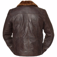 Men fashion Nappa-leather jacket. Very soft material providing great comfort while wearing. Elevate your wardrobe with Dark Brown Men's Nappa-Leather Jacket. Crafted from high-quality lamb-nappa leather, it features a fur collar, secure pockets, and a stylish design. An absolute eye-catcher, designed by German Wear. Free worldwide returns.
