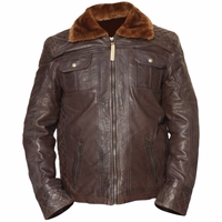 Men fashion Nappa-leather jacket. Very soft material providing great comfort while wearing. Men's Fashion Nappa-Leather Jacket in dark brown. Made from premium lamb-nappa leather, with a soft material providing comfort. Zipper closure, fur collar, and multiple pockets make it a stylish yet practical choice. Designed by German Wear.