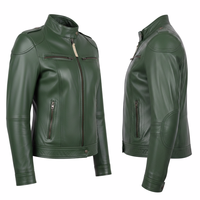 Damenmode Nappa-Lederjacke Grün Entdecken Sie die Eleganz unserer hochwertigen grünen Damen-Lederjacke. Entwickelt für Komfort und Langlebigkeit, ist sie perfekt für stilvollen Alltag. Genießen Sie kostenlose weltweite Rücksendungen & Lieferung am nächsten Werktag bei Bestellung jetzt.