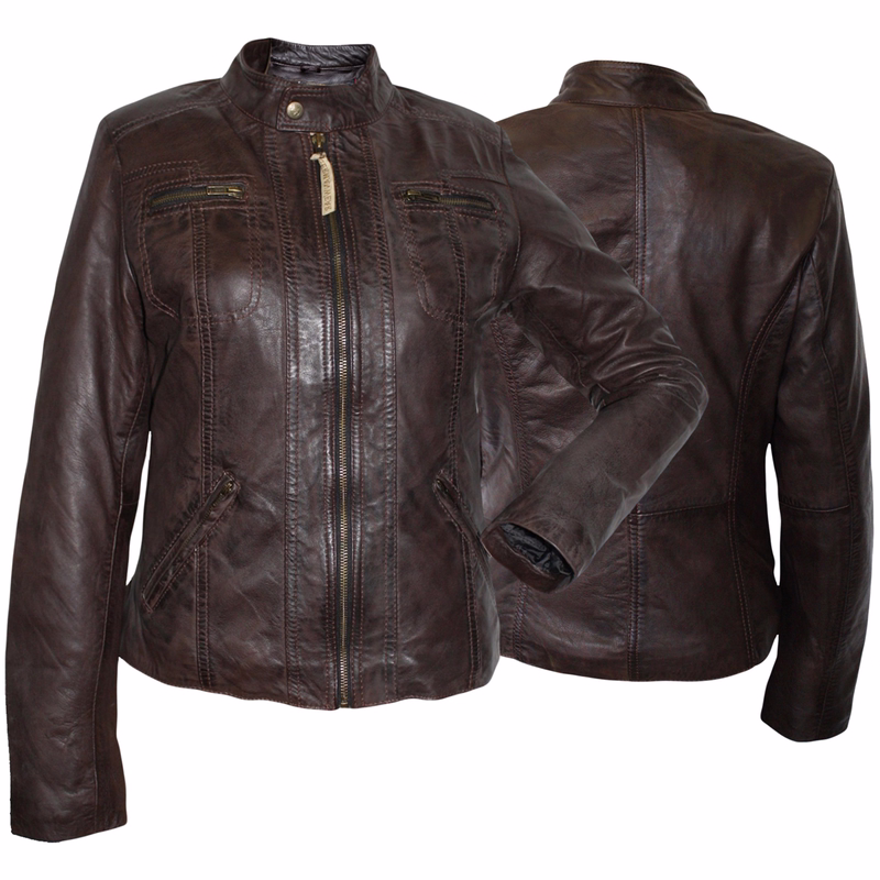 Ladies leather blazer leather jacket blazer genuine leather jacket lamb nappa leather. Front & rear view of a premium Dark brown lamb Nappa leather blazer jacket. Trend 414J Crafted for comfort &durability, it's perfect for everyday wear. Order now for free worldwide returns. Free next-business-day delivery