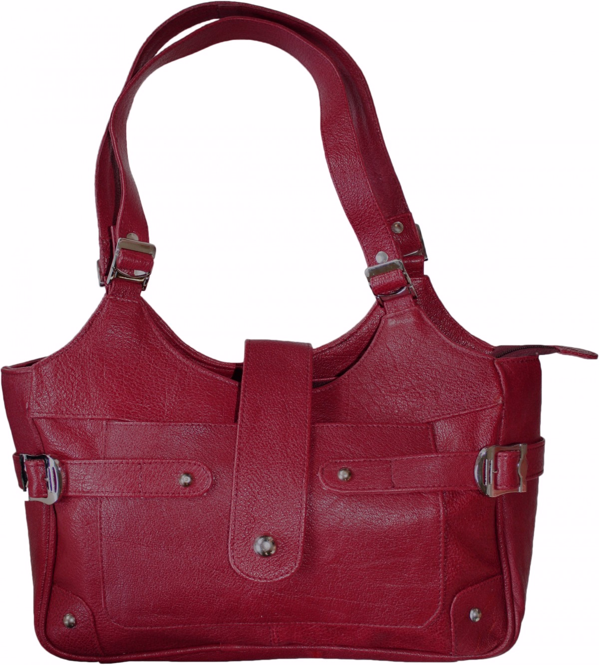 Women's leather handbag from German Wear German Wear Women’s Leather Handbag in red, crafted from genuine cowhide leather. Tote bag with removable strap, zipper & magnetic closure, front zip pocket, internal compartments for phone & valuables, perfect for everyday use or special occasions.