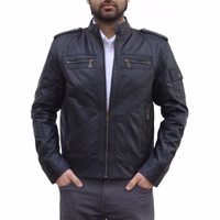 The rear view of the Nappa-Leather Jacket in black offers a stylish and comfortable fit. Made from premium lamb-nappa leather with multiple pockets. Designed by German Wear. Free next business-day delivery and worldwide returns.