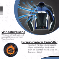Winddichte Motorradjacke mit herausnehmbarem Innenfutter.