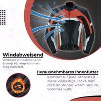 Windproof motorcycle jacket with removable inner lining