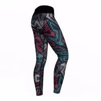 Seitenansicht der Damen Robot-Leggings – stylische Leggings aus Polyester-Elastan für Fitness und Gymnastik. Ideal für Training, Sport und Mode – bequem und langlebig für einen aktiven Lebensstil.