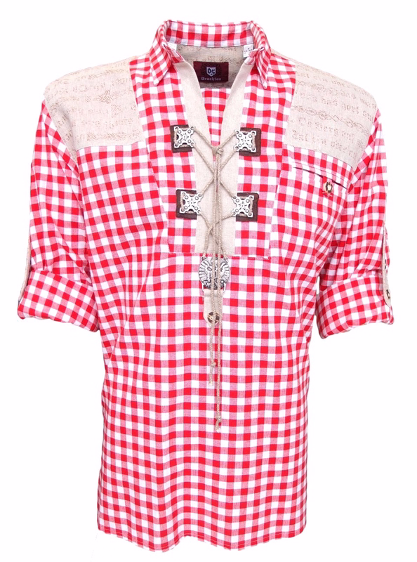 Herren Bayerisches Trachtenhemd Frontansicht Herren Bayerisches Trachtenhemd – Oktoberfest Baumwollhemd von OS Trachten, Bequemes Authentisches Bayerisches Hemd, Perfekte Traditionelle Kleidung für Oktoberfest & Feste Online