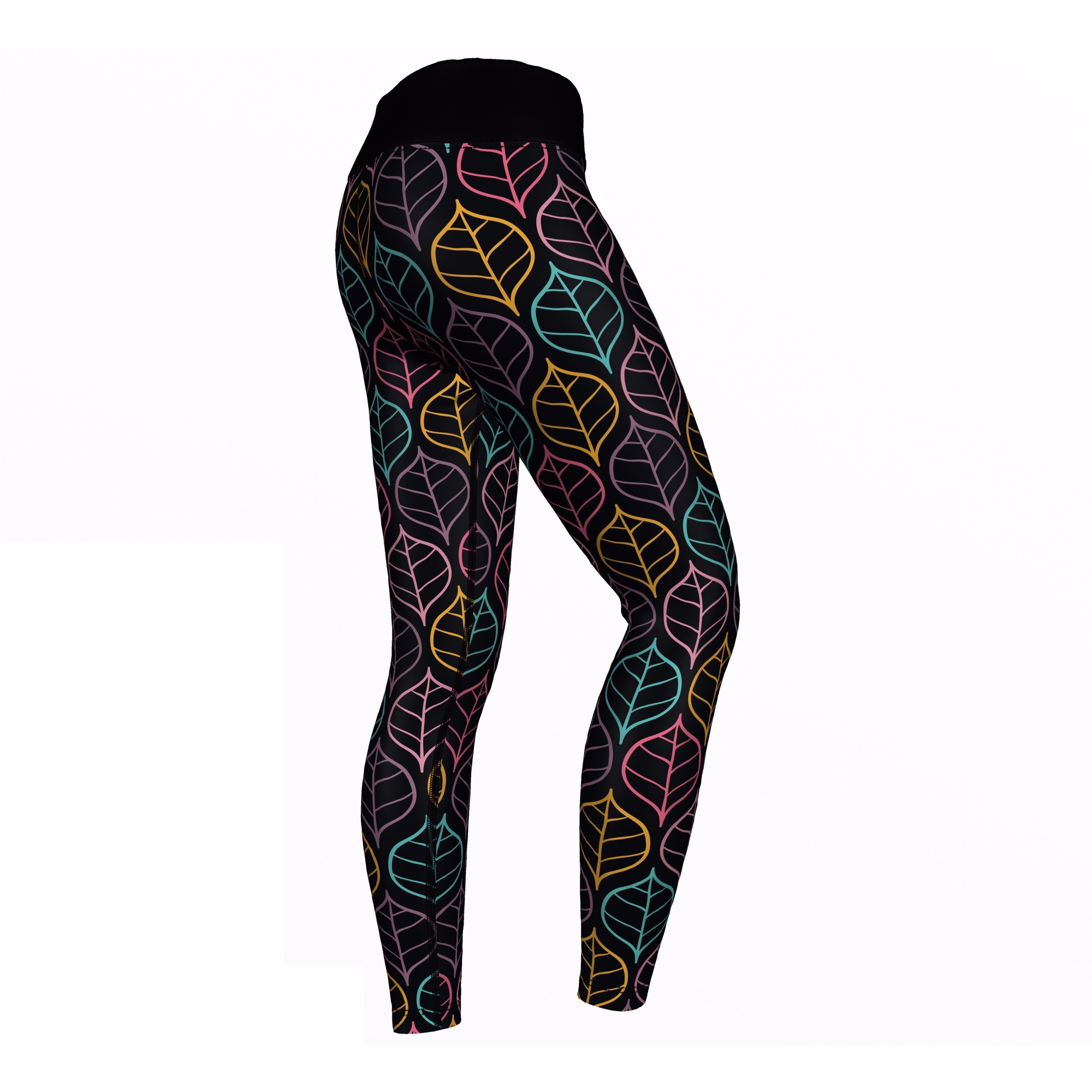 Sportleggings mit UV-Schutz Kaufen Sie die Damen Art Leaves Hochleistungs-Sport- und Yoga-Leggings – Premium-Polyester, antibakterielle, dehnbare Gym-Leggings für maximalen Komfort und Langlebigkeit | Online-Shop