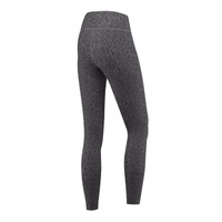 Women’s Stretchy Sport Gray Melange Leggings Back view of women’s gray melange stretchy leggings for sports and yoga featuring breathable durable fabric with antibacterial properties combining comfort flexibility and style buy online
