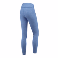 Damen Stretch-Leggings Sport Yoga-Leggings Seitenansicht der Damen Stretch Sport Yoga Leggings in Blau Melange aus atmungsaktivem UV geschütztem Polyester Elastan Material bietet Tragekomfort und Bewegungsfreiheit beim Yoga Tanz oder Fitness jetzt kaufen Leggings