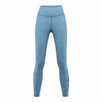 Fitness-Leggings für Damen von German Wear Frontansicht türkiser Damen-Leggings, ideal für Yoga, Fitness, Gym und Training. Hoch dehnbar, schweißableitend, blickdicht, UV-geschützt, antibakteriell und komfortabel – perfekte Activewear-Leggings.