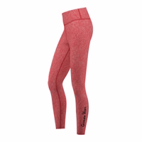 Women’s Stretchy Leggings Sport Yoga Leggings Side view of women’s stretchy red melange sport yoga leggings made with sweat wicking fabric, flexible stretch, and supportive high waist fit ideal for training and fashion Buy online
