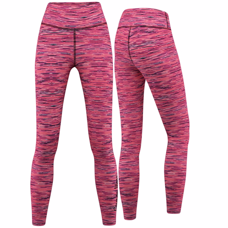 Damen Stretch-Sport-Yoga-Leggings Pink/Schwarz Vorder und Rückansicht der Damen Stretchy Leggings Pink Schwarz Sport Yoga Leggings mit atmungsaktivem UV Schutz Stoff perfekt für Training Outdoor Sport und Alltag jetzt Leggings kaufen