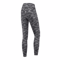 Damen Stretch-Sport-Yoga-Leggings Schwarz/Weiß Rückansicht von Damen Stretch Sportleggings in Schwarz Weiß Melange mit hoher Flexibilität feuchtigkeitsregulierender Technologie und bequemem Sitz ideal für Training jetzt Leggings online kaufen