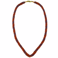 German Wear Traditionelle Kordelkette Die German Wear Traditional Cord Chain aus gedrehtem rot violett goldenem Metall betont echte bayerische Handwerkskunst ideal für traditionelle Dirndl Anhänger und festliche Outfits jetzt online erhalten