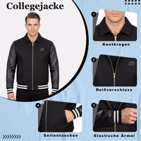 College Blouson Wool Leather Jacket Bleiben Sie organisiert mit der geschützten Funktions-Taschen-Design-Jacke. Mit zwei Taschen auf Bauchhöhe und einer Innentasche auf Brusthöhe haben Sie reichlich Stauraum für Ihre Essentials. Wunderschön, praktisch und stilvoll auf Lager. KOSTENLOSE Liefe