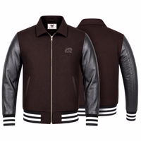 Vorder- und Rückansicht College Blouson Woll-Leder Definitive Jacke. Gefertigt aus hochwertigen Materialien bietet sie einen zeitlosen Look mit modernem Touch. Perfekt für alle Anlässe. Kostenlose weltweite Lieferung.