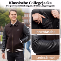 College Blouson Wool Leather Jacket Embrace versatility with exclusive Snap Closure College Jacket. Whether you're heading to class or out for a casual outing, the motorcycle leather jacket adds a touch of convenience to your look. Experience the difference today.