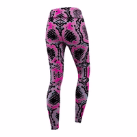 Damen Sportleggings mit Schlangenprint Rückansicht der Damen Snake Skin Print Sport Yoga Leggings mit figurbetonter Passform stylischem Schlangenmuster und atmungsaktivem Material geeignet für Sport oder Freizeit jetzt günstige Leggings kaufen