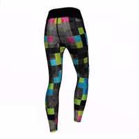 Seitenansicht der Damen Neo Pixels Sport Yoga Leggings mit hochelastischem schweißableitendem UV schützendem Stoff entwickelt für Yoga Gymnastik und Training bequem und leistungsstark online kaufen