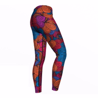 Damen Sport-Yoga-Leggings „Endless Flowers“ Seitenansicht der Women’s Endless Flowers Sport Yoga Leggings mit flexiblem Sitz atmungsaktivem Material und schneller Trocknung perfekt für Sport Yoga und Mode jetzt online kaufen
